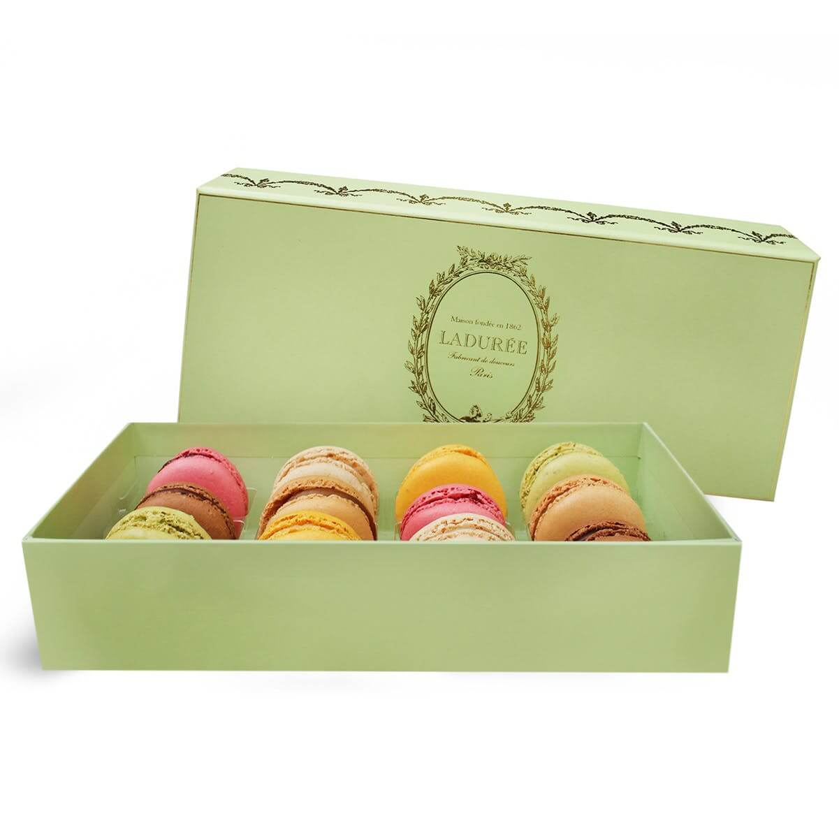 Ladurée Paris L’incontournable Box of 12 Macarons, $45